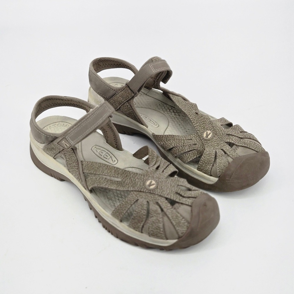 KEEN Rose Sandal Brindle Shitake Brown Strappy Waterproof Hiking Women 12 GUC